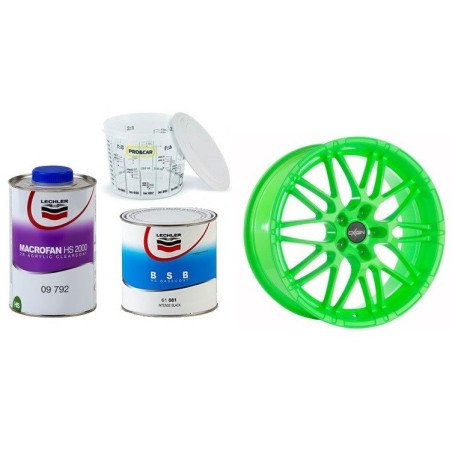 Combo pintura bicapa + barniz + catalizador: Colección "Fluorescentes"