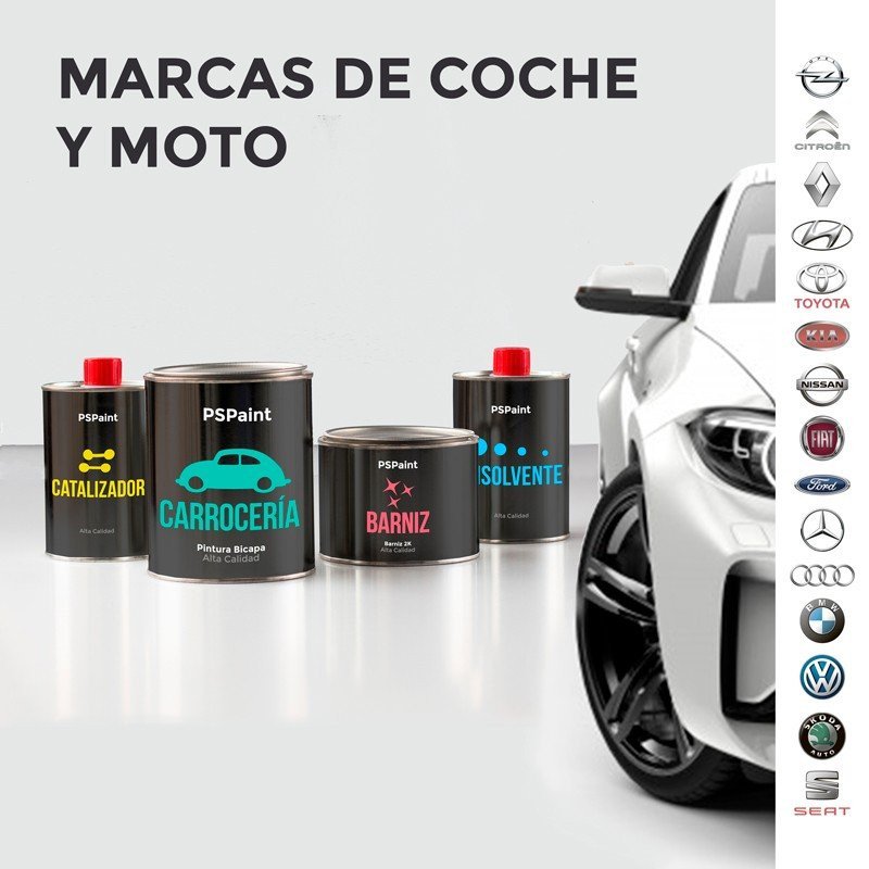 Combo pintura bicapa + barniz + catalizador